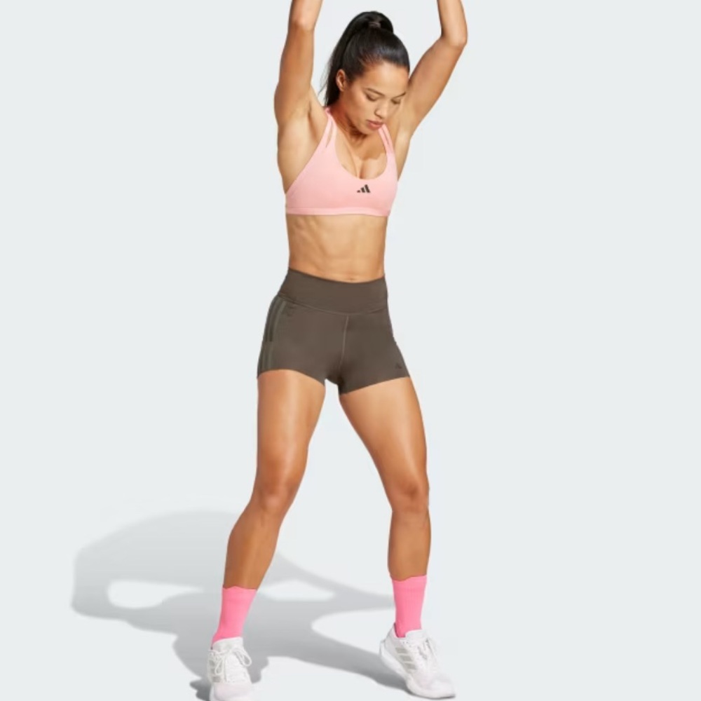 NWT Adidas OPTIME 4-INCH RAW-CUT-HEM LEGGINGS in size M